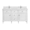 James Martin Vanities 60'' Double Vanity, Bright White w/ Single Hole 3 CM White Zeus Quartz Top & Backsplash 424-V60D-BW-1WZ - alternate 1